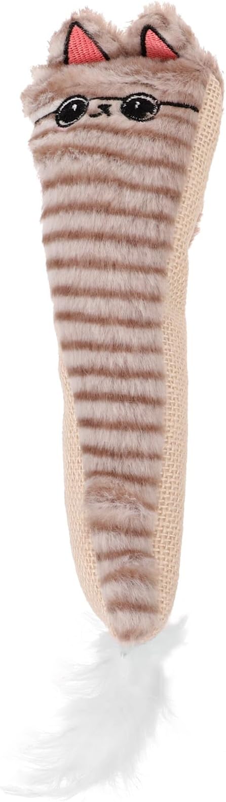 Catnip Plush Cat Chew with Crinkle Paper, Sisal Material Interactive Teething Chewing for Indoor Cats and Kittens, Funny Gray Catnip Stuffed