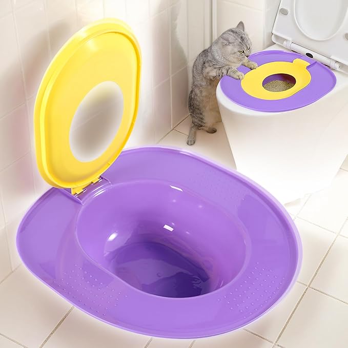 Cat Toilet Trainer Kit - Portable Litter | Reusable Cat Litter Toilet Training Kit with Urinal Potty, Easy to Clean, Ideal for Kittens, Pets, Home, Travel, RV, Apartment & House Use