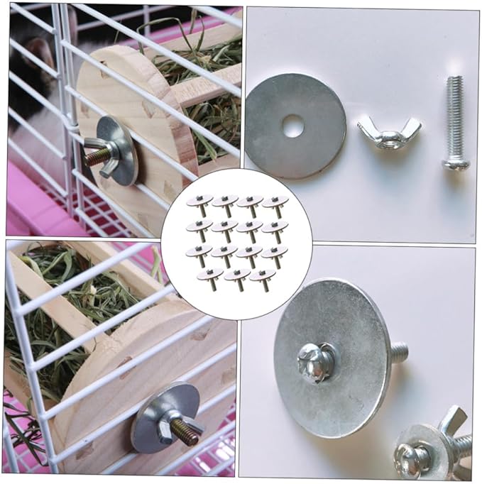 GANAZONO 15sets Screws and Washers for Pet Cage Accessories Lightweight and Fixing Tools for Hamsters Parrots and Animals Easy to Install Gaskets for Secure Cage Setup