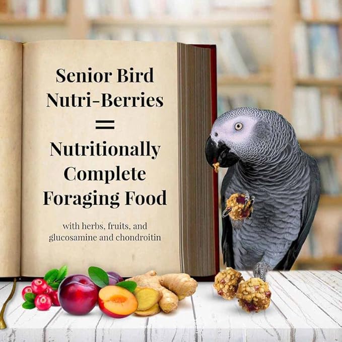 LAFEBER'S Senior Bird Nutri-Berries Pet Bird Food, Made with Non-GMO and Human-Grade Ingredients, for Parrots, 10 oz