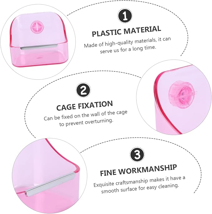 UPKOCH 1pc Small Animal Feeder Bowl Plastic Cage Bowl for Bunny Small Pets Lightweight Durable Easy to Clean for Bird Cages