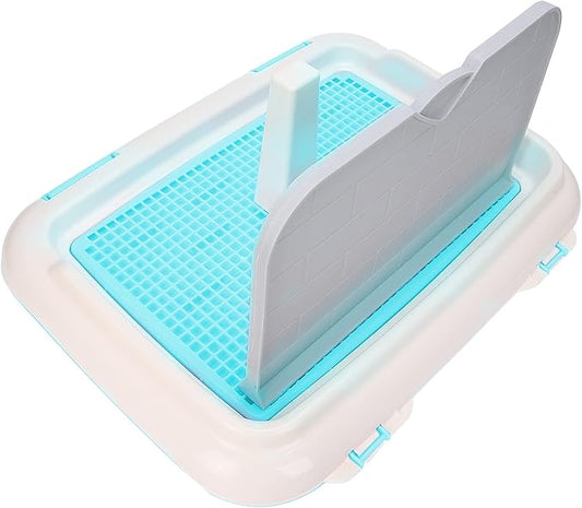 Dog Toilet Indoor Training Pad for Puppies, Leakproof Potty Tray for Cats, Scheduled Urination for Dog, Suitable for Small Pets, Made of HighQuality Plastic, 18.3 X 13.9 X 9.3in (Blue)