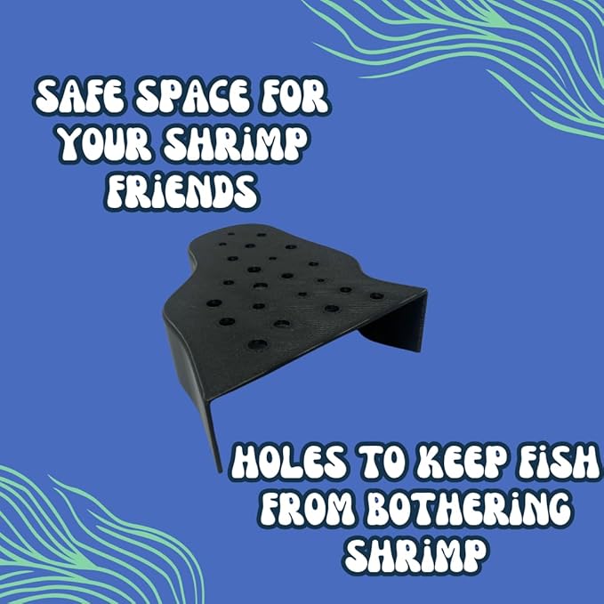 REEFSHAPE Aquarium Shrimp Breeding Cave | Protector for Shrimp Tanks | Aesthetic & Functional Viewing Cave for Shrimp & Other Aquatic Pets | Made in USA (Breeding Cave, Black)
