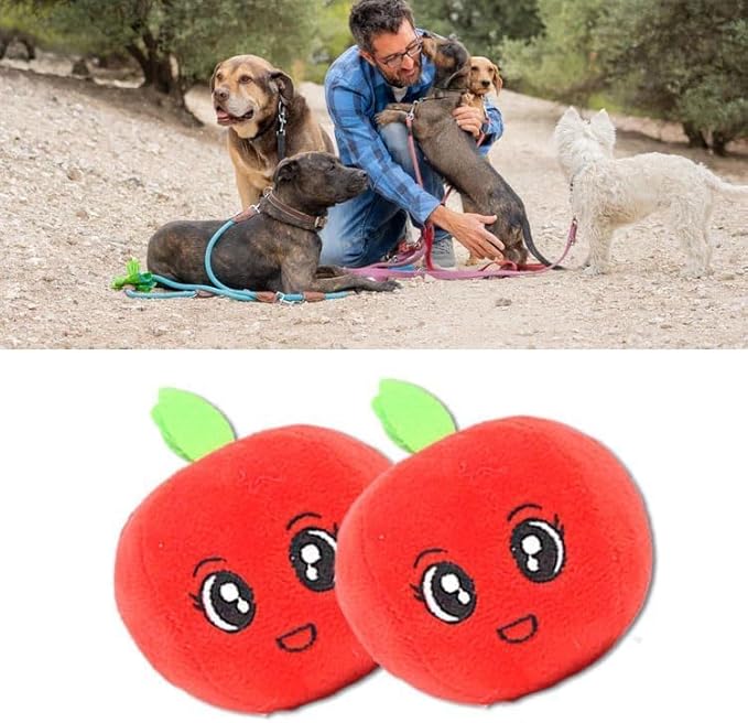Cyrank Dog Toys for Small Dogs and Puppies, Squeaky Dog Toys Cute Stuffed Teeth Grinding Relieve Boredom Fruit Shape Plush Toy for Pets Dogs Cats