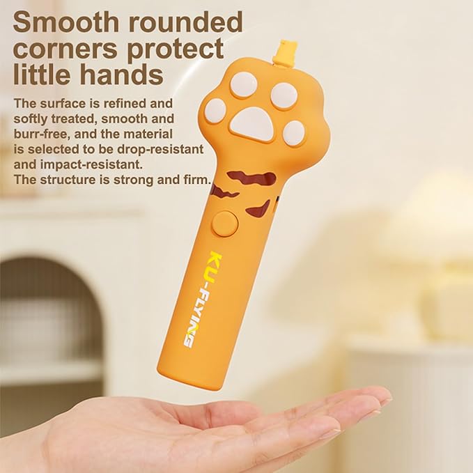 Cat & Small Dog Disc Launcher Toy, Rechargeable Flying Spinner Fetch Interactive Pet Toy with LED Lights, Adjustable Launch Control for Indoor Outdoor Play (Yellow)