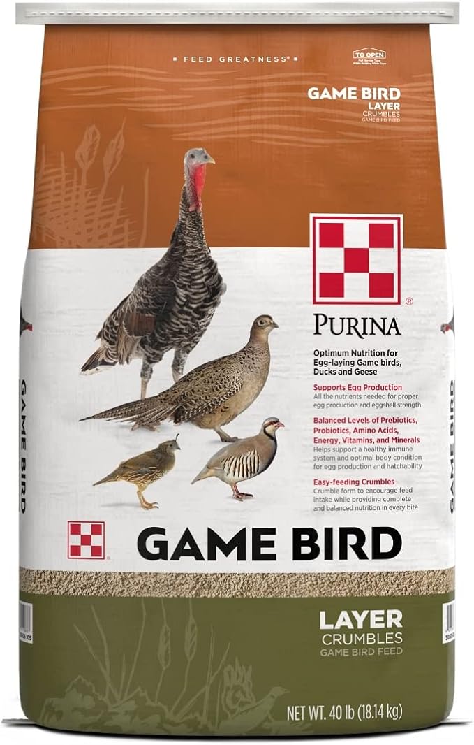 Purina | Game Bird Layer Feed | Crumbles | 40 Pound (40 LB) Bag