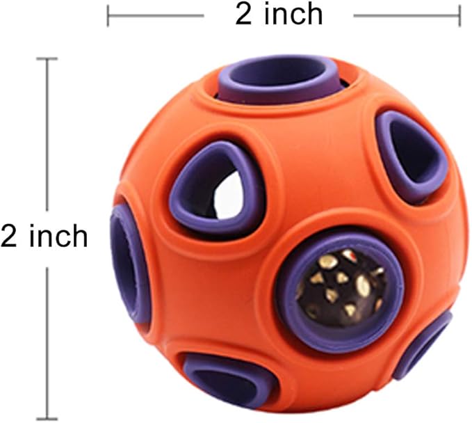 WishLotus Dog Ball Toy, Dog Interactive Toy with Ring Bell Squeak Toys Dogs Rubber Bouncy Balls Pet Exercise Game Puzzle Balls to Increase IQ Search & Catch Bite Resistant Chewing Toy