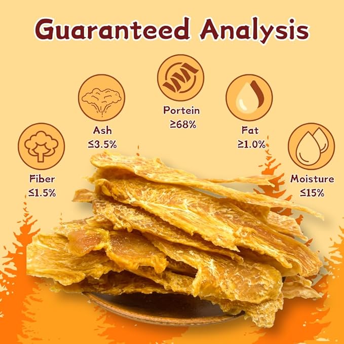Air-Dried Chicken Jerky Dog Treats, High-Protein & Grain-Free Tender Snacks, All Natural Single Ingredient Training Reward for All Dogs, 5.29 Ounce (2 Pack x 5.29 Ounce(Pack of 2),Chicken)