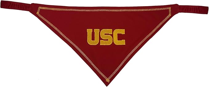 Pets First NCAA USC Trojans TIE Bandana, Size Large/X-Large. Dog Bandana Scarf Bib for Pet Cat Dog. The Ultimate Game-Day, Party Bandana (Pack of 2)