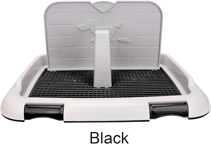 Dog Toilet Indoor Training Pad for Puppies, Leakproof Potty Tray for Cats, Scheduled Urination for Dog, Suitable for Small Pets, Made of HighQuality Plastic, 18.3 X 13.9 X 9.3in (Black)