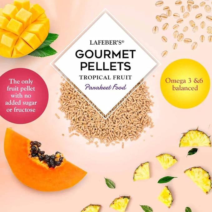 LAFEBER'S Parakeet Pellets (Tropical Fruit, 1.25 Ib Pack of 2)