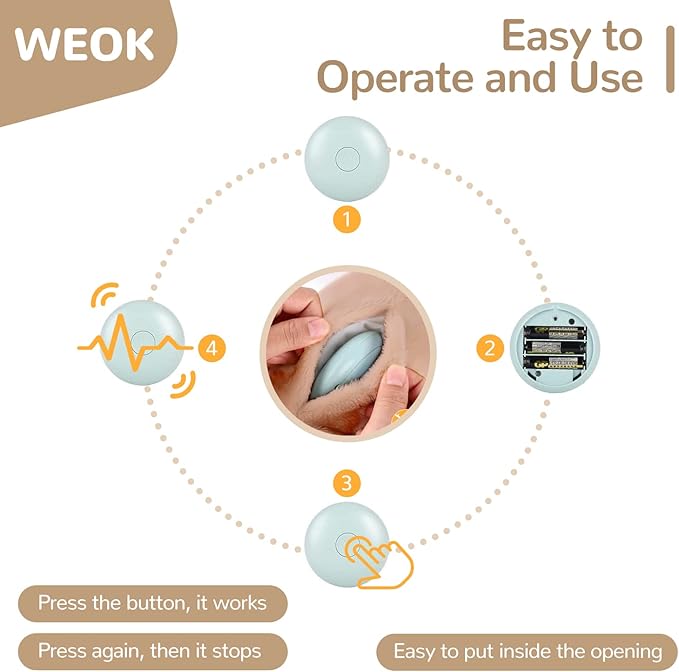 WEOK Heartbeat Replacement Soother Heartbeat Simulator for Reduce Pet Anxiety with Heartbeat Sound Machine, Puppy Heartbeat Toys Calming Separation Anxiety Relief Toys for Dogs