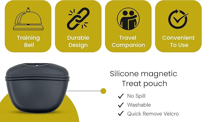 Dog Training Starter Kit for Puppies – Magnetic Treat Pouch & Potty Training Bell