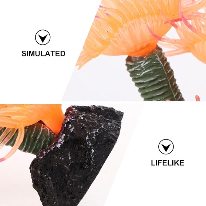 POPETPOP Simulated Coral Aquarium Decor Fish Tank Ornament Artificial Coral for Aquatic Pets Durable Resin 3.15 Inch