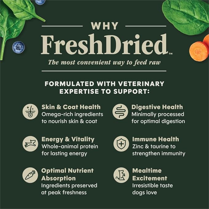 Instinct FreshDried Meal Blends, Freeze Dried Dog Food, Grain Free - Chicken & SuperGreens Blend, 23 oz. Bag