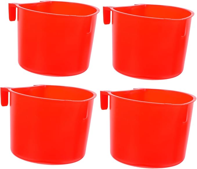 TOYANDONA 4pcs Thickened Plastic Feeding and Watering Bowls for Small Birds Guinea Pigs Chickens Puppies and Rabbits
