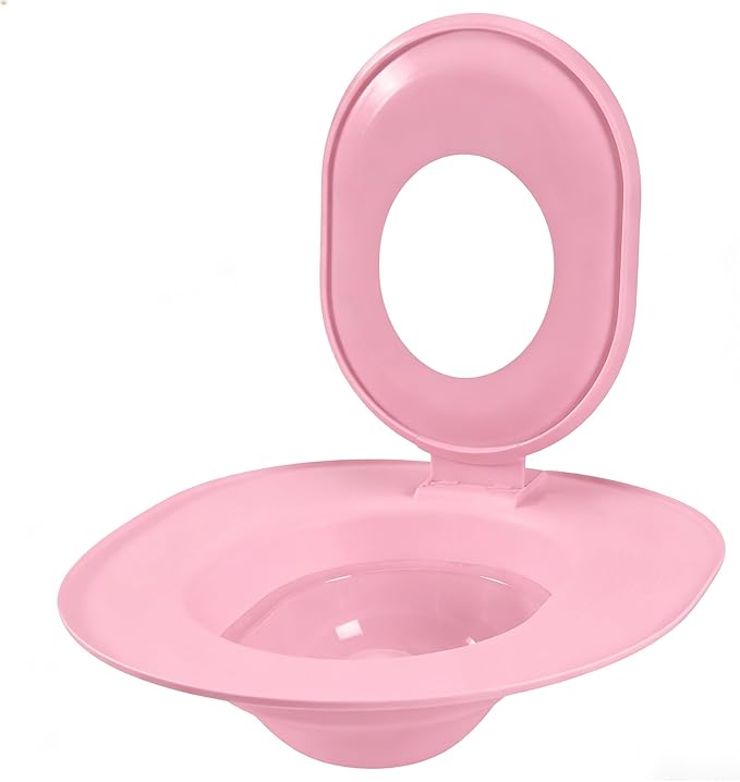 Cat Toilet Seat Training Kit,Reusable Plastic Trainer for Pet Cleaning,Removable Pet Toilet Training System,Portable Trainer for Home Pet Shop Pet Care,Easy Installation,Stable and Durable (Pink)