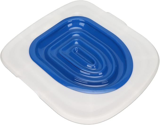 Cat Litter Toilet Cat Litter Training Kit, Universally Designed, Reusable, Ecofriendly Trainer, Includes Training Mat and User Manual. (White Tray, 1 Blue Inner Support)
