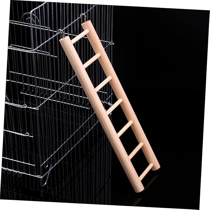 Wooden Climbing Ladder for Parrots Hamsters and Squirrels Mini PET Toy 6 Steps for Bird Cage Entertainment and Exercise