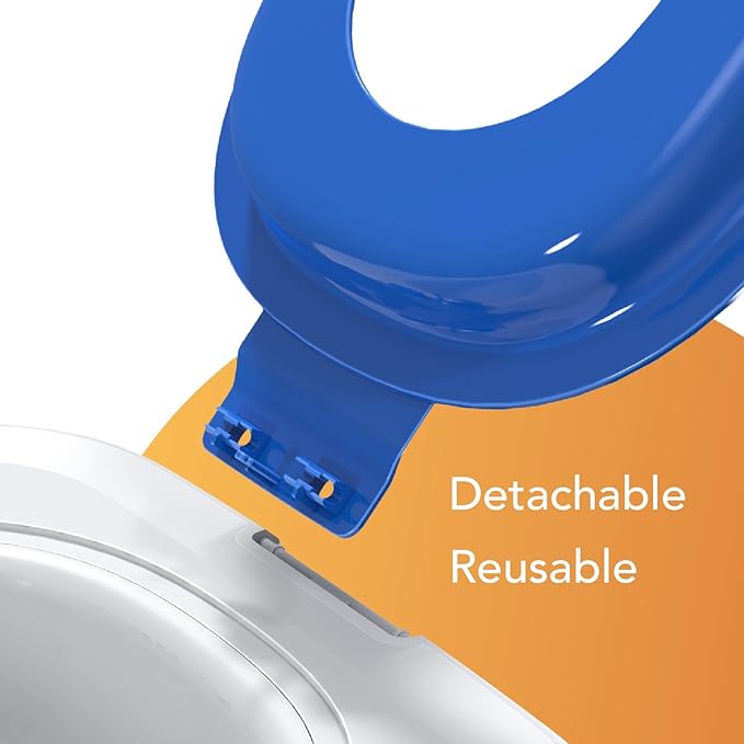 Gray Reusable Cat Toilet Training Kit with Removable Urinal for Pet Litter Box System and Home Bathroom (Blue)