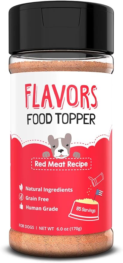 BEAUMONT BASICS Flavors Food Topper for Dogs - Red Meat Recipe with Beef Bone Broth - Natural, Grain Free - Kibble Seasoning & Hydrating Treat Mix for Picky Dog/Puppy, 6.0oz