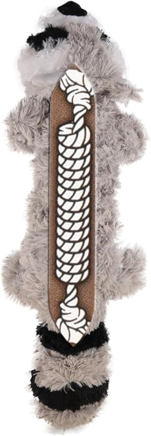 KONG Scrunch Knots 2 Pack Dog Toy – Stuffing-Free Plush with Internal Knotted Ropes & Squeaker – Durable Tug & Chew Toy (Squirrel/Raccoon Combo, Medium/Large)