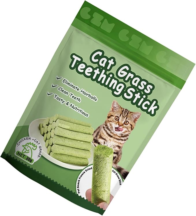 Catnips Grass Snacks for Cats Hairballs Removal Grass Teething Stick Freeze Dried Snacks CaringMolar Rod Treats