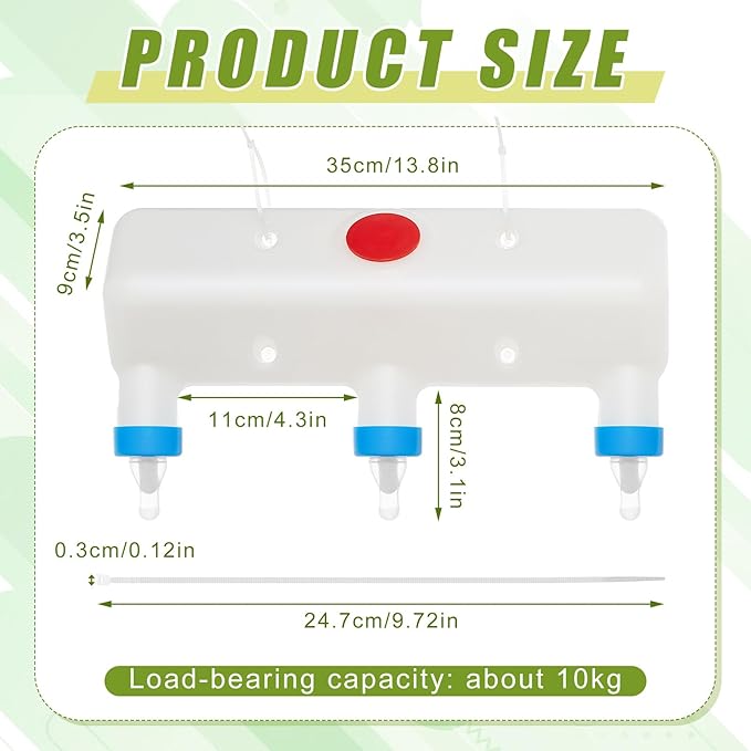Threlaco 3 Pacifier Small Animal Milk Feeder 3 L/101.45oz Puppy Lamp Goat Milk Feeder Farm Water Bottle Dispenser Animal Drinking Equipment for Professional Breeding