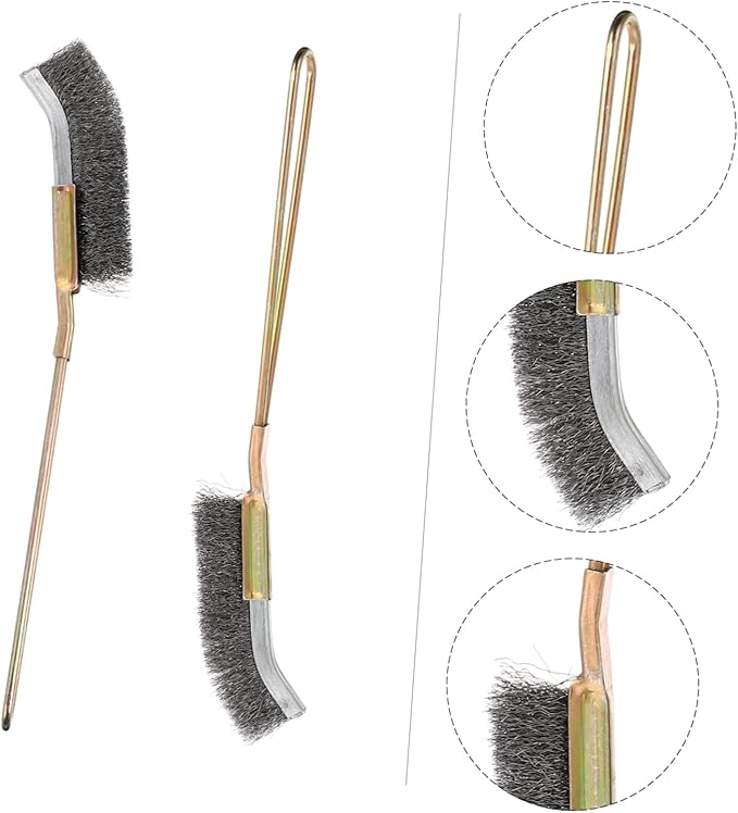 ORFOFE 2pcs Handle Bird Cage Cleaning Brush Copper Wire Pet Supplies for Parrot and Birds Easy to Lightweight Design
