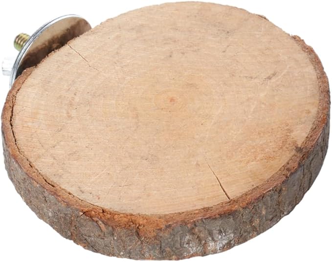 Wooden Bird Perch Platform for Parrots Round Station Board Branch Perches for Bird Cages and Hamsters