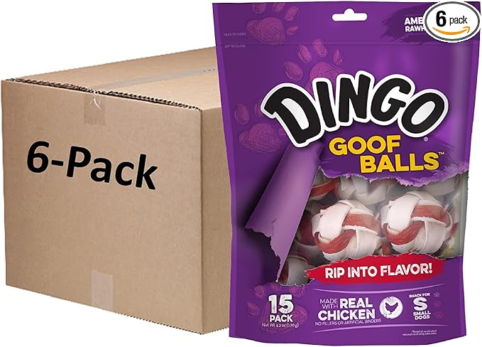 Dingo Goof Balls, Chicken, 4.2 Ounce (pack of 6)