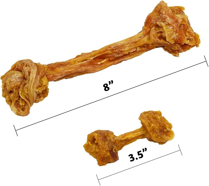 Ultra Chewy Turkey Tendon Knotted Bones for Dogs - Premium All-Natural, Hypoallergenic, Long-Lasting Dog Chew Treat, Easy to Digest - Ingredient Sourced from USA (3.5 Inch - 6 Pack)