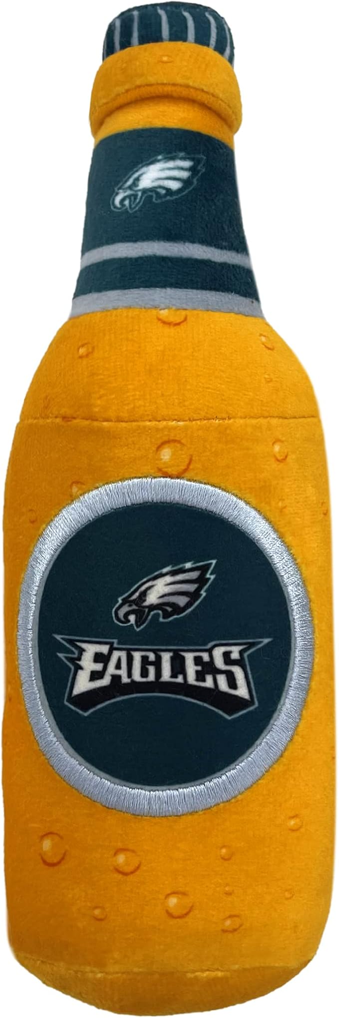 Pets First NFL Philadelphia Eagles Beer Bottle Plush Dog & CAT Squeak Toy - Cutest Stadium SODA Bottle Snack Plush Toy for Dogs & Cats with Inner Squeaker & Beautiful Football Team Name/Logo