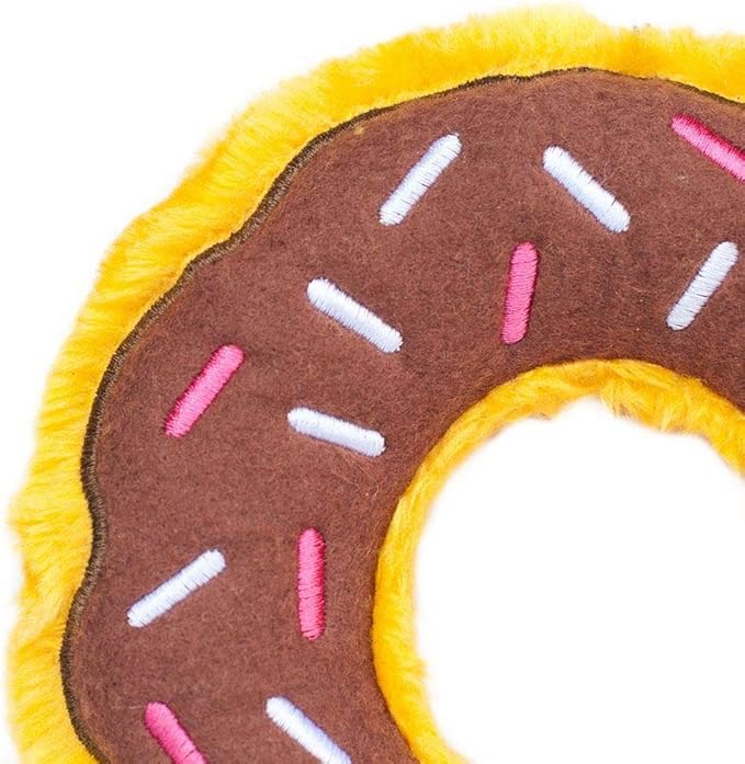 ZippyPaws - 3 Pack Food Miniz Refills for Hide and Seek Dog Toys, Plush Dog Puzzles and Colorful Squeaky Dog Toys, Chocolate Donutz