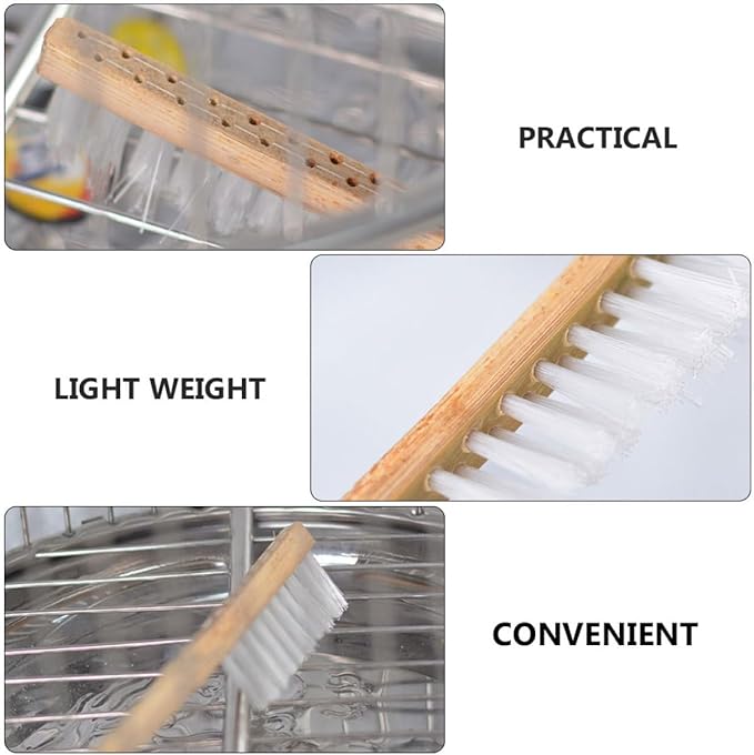 LIOOBO 1Pc Long Handle Bird Cage Cleaning Brush Durable for Parrot and Cockatiel Cages Essential Cleaning Accessory for Bird Owners Cage Cleaning Brush