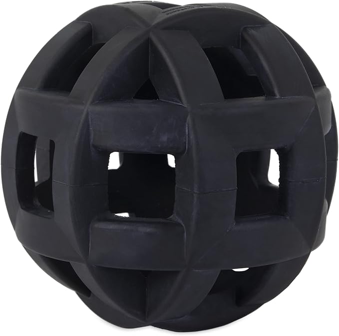JW Pet Hol-ee Roller Extreme Dog Toy Puzzle Ball, Natural Rubber, Medium (4.5 Inch Diameter), Colors May Vary