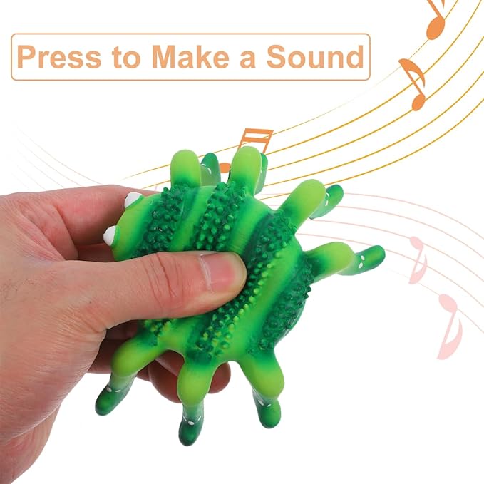 Abaodam Squeaky Pet Chew Toy for Dogs and Cats Small Durable Latex Puppy Teething Plaything Spider and Ladybug Design Interactive Fun