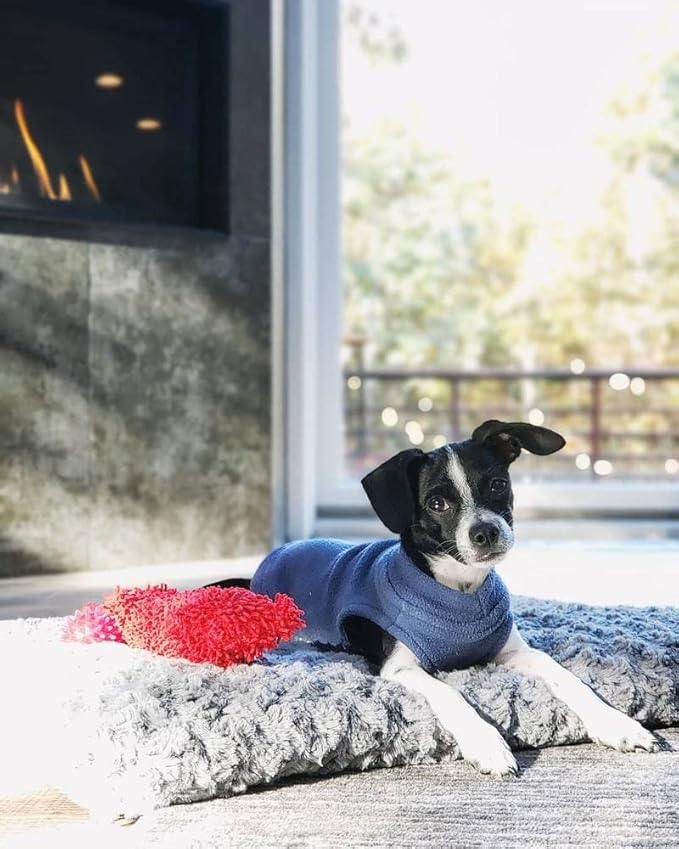 Gooby - Stretch Fleece Vest, Pullover Fleece Vest Jacket Sweater for Dogs, Indigo Blue, X-Large