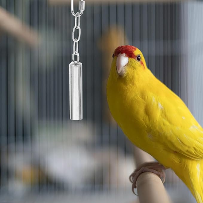 Hemobllo Hand Shaking Bell Parrot with Stainless Steel Bell for Birdcage Hanging Squirrel and African Grey Chewing for Cage Activity and Play