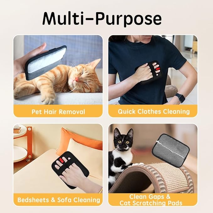 Pet Hair Removal Glove for Cats & Dogs – Upgraded Electrostatic Reusable & Washable Gloves, Magic Pet Hair Remover Tool for Sofa, Carpet, Furniture, Car Seats & Clothes (1 Pack)