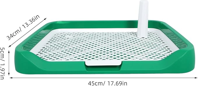 Milisten Dog Potty Tray Indoor Small Dog Toilet Training Litter Box with Green Mesh Surface for Puppy Housebreaking and Pet Bathroom Use