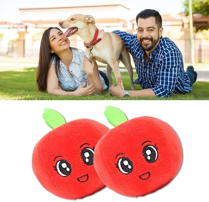 Cyrank Dog Toys for Small Dogs and Puppies, Squeaky Dog Toys Cute Stuffed Teeth Grinding Relieve Boredom Fruit Shape Plush Toy for Pets Dogs Cats