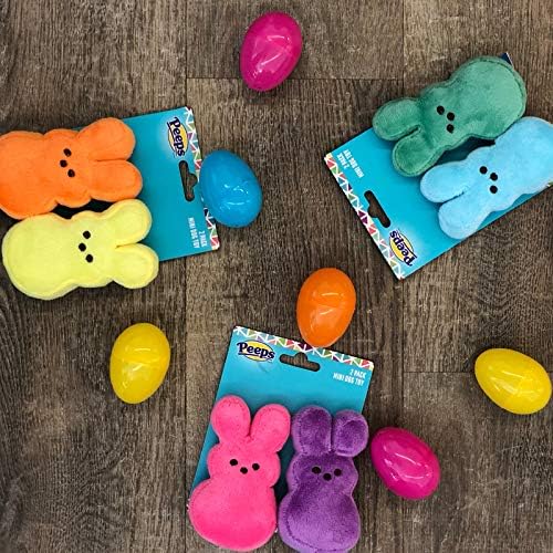 Peeps for Pets Plush Bunny Toys for Dogs, Pink/Purple, Mini/2 Pack | Fun Way to Keep Your Pet Entertained for Hours | Soft, Cute, Cuddly, and Squeaky Dog Toys for Easter or Everyday Use