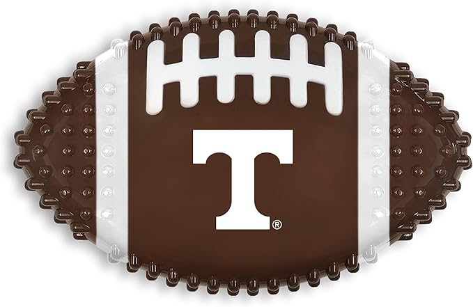 NCAA Tennessee Volunteers Mega-Chew Hard Nylon Bacon-Flavored Dog Bone Football Chew Toy. Interactive Tasty & Fun Dog Chew Toy. Indestructible Strong Durable Tough Dog Toys for Aggressive Chewers