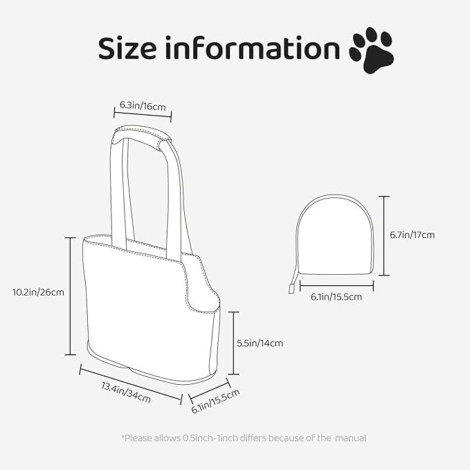 3D Black and White Checkerboard Tunnel Print Foldable Pet Tote Bag, Shoulder Carrier for Small Dogs and Cats