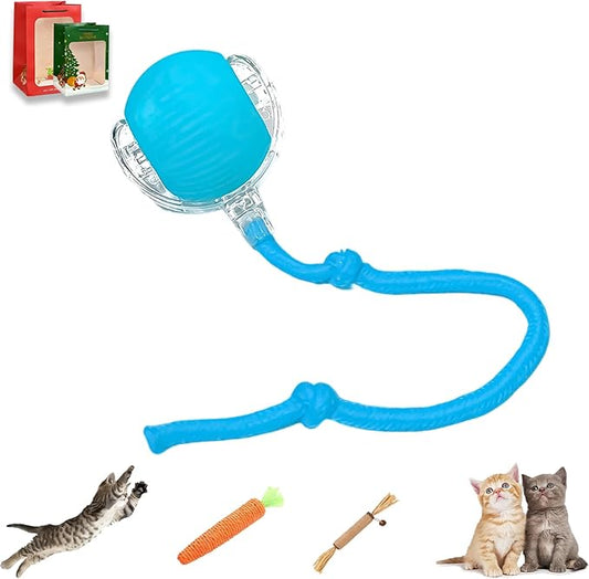 2026 New Generation Interactive Cat Toys Indoor, 360° Smart Automatic Cat Ball Three Modes with Long-Lasting Durability, for All Cats & Dogs (Blue, Wake)