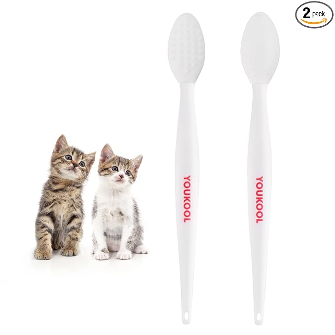 2PCS Pet Black Seed Brush for Cat Chin Acne & Blackhead Removal | Silicone Double-sided Grooming Brush for Acne Treatment | Acne Removing Tool|Cat Grooming Essentials,White