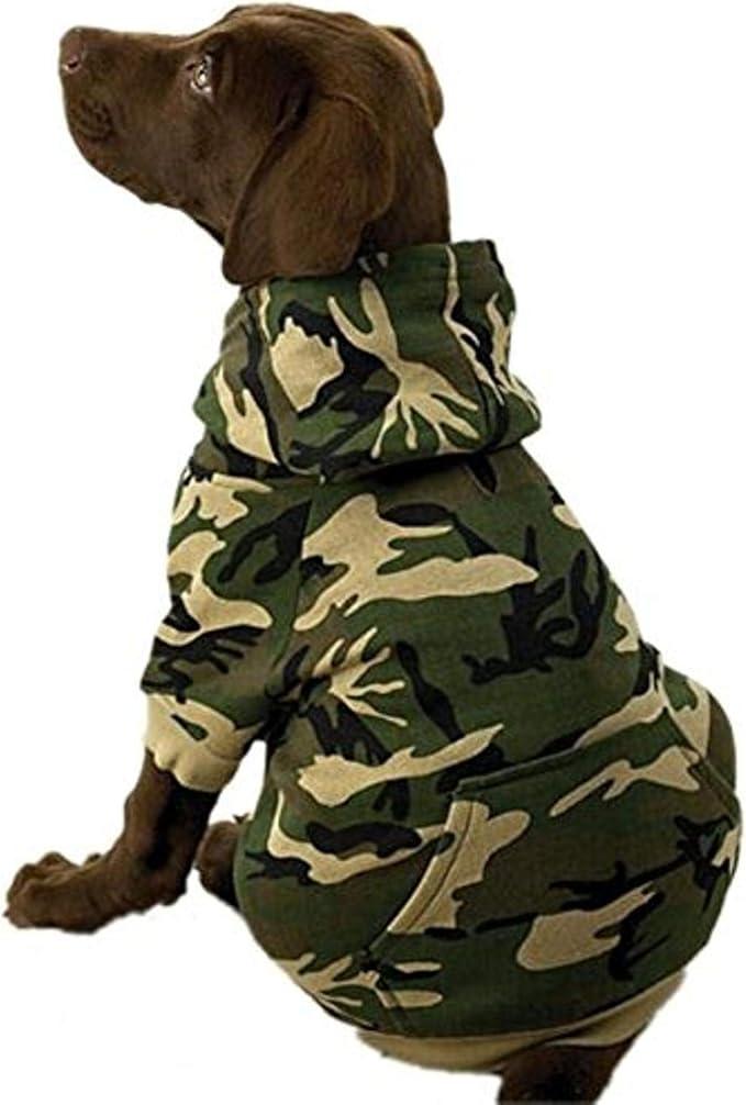 Casual Canine Camo Hoodie for Dogs, 9" Small, Green