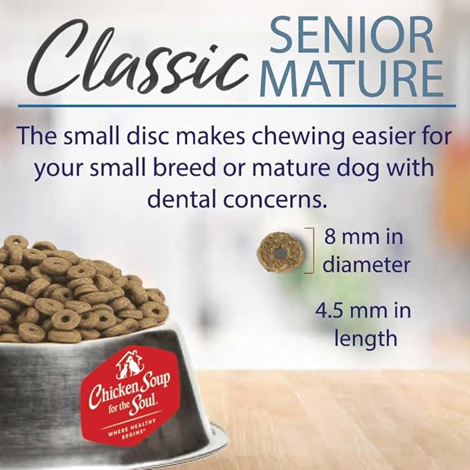 Chicken Soup for the Soul All Natural Premium Senior/Mature Dry Dog Food, Real Meat First Ingredient, No By-Products, Supports Joint Health and Mobility, Chicken, Turkey & Brown Rice, 28lb