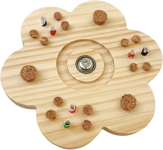 Birdcage Accessory Rotating Pecking Cork Wood Block Bird Enriching Grinding Toy Interaction Pet Toy